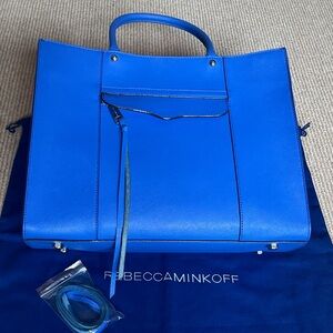 Rebecca Minkoff MAB Saffiano Leather Scratch-Resistant Tote in Royal Blue ($298)